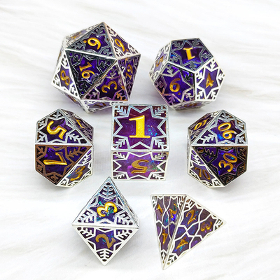 紫樹脂&amp;雪花金属フレーム 卓上ロールプレイングゲーム 特定の多面性ダースセット
