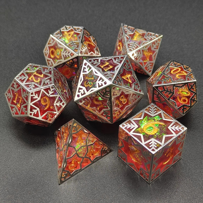 紫樹脂&amp;雪花金属フレーム 卓上ロールプレイングゲーム 特定の多面性ダースセット
