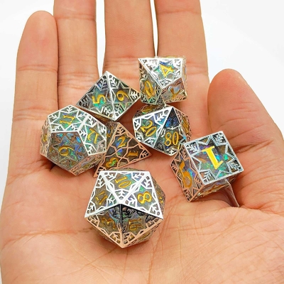 紫樹脂&amp;雪花金属フレーム 卓上ロールプレイングゲーム 特定の多面性ダースセット