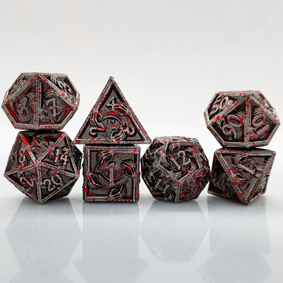 豪華な金属 多面体ダイス 8アクティブカラー TRPG ダンジョンとドラゴン Dnd メタルダイスセット