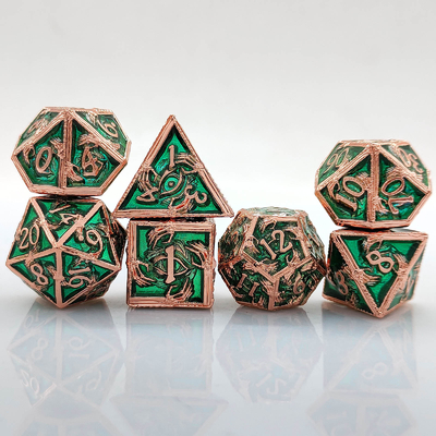 豪華な金属 多面体ダイス 8アクティブカラー TRPG ダンジョンとドラゴン Dnd メタルダイスセット
