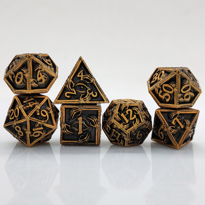 豪華な金属 多面体ダイス 8アクティブカラー TRPG ダンジョンとドラゴン Dnd メタルダイスセット