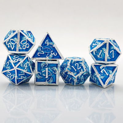 豪華な金属 多面体ダイス 8アクティブカラー TRPG ダンジョンとドラゴン Dnd メタルダイスセット