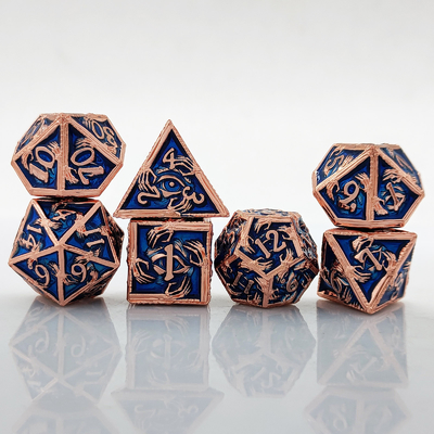 豪華な金属 多面体ダイス 8アクティブカラー TRPG ダンジョンとドラゴン Dnd メタルダイスセット