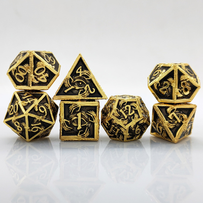 豪華な金属 多面体ダイス 8アクティブカラー TRPG ダンジョンとドラゴン Dnd メタルダイスセット