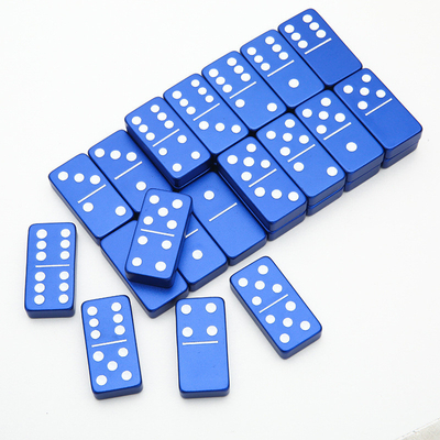 ダブル6 6 メタルドミノセット 28 巨大なアルミ合金ドミノブロック レーザー印刷デスクトップゲーム