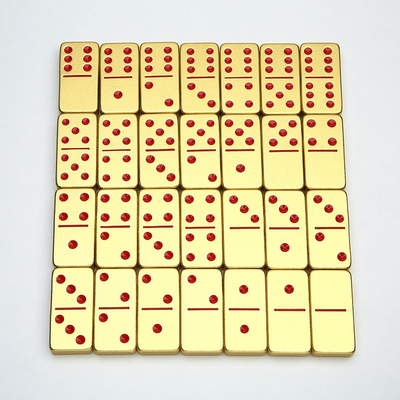 ダブル6 6 メタルドミノセット 28 巨大なアルミ合金ドミノブロック レーザー印刷デスクトップゲーム