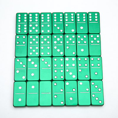 ダブル6 6 メタルドミノセット 28 巨大なアルミ合金ドミノブロック レーザー印刷デスクトップゲーム