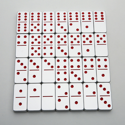 ダブル6 6 メタルドミノセット 28 巨大なアルミ合金ドミノブロック レーザー印刷デスクトップゲーム