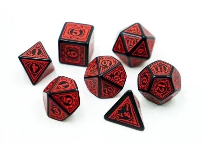 ファッショナブルなRPGゲーム ダイスセット 20mm 黒色背景色パターン