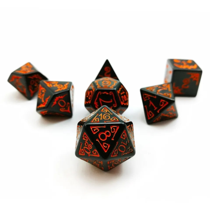 ポリモディアル樹脂ダイス 7PCS RPGダイスセット D4 D6 D8 D10 D12 D20 D20