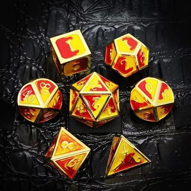 色とりどりのエナメル工芸 固体金属のダイス ドラゴンとボードゲーム DND RPG