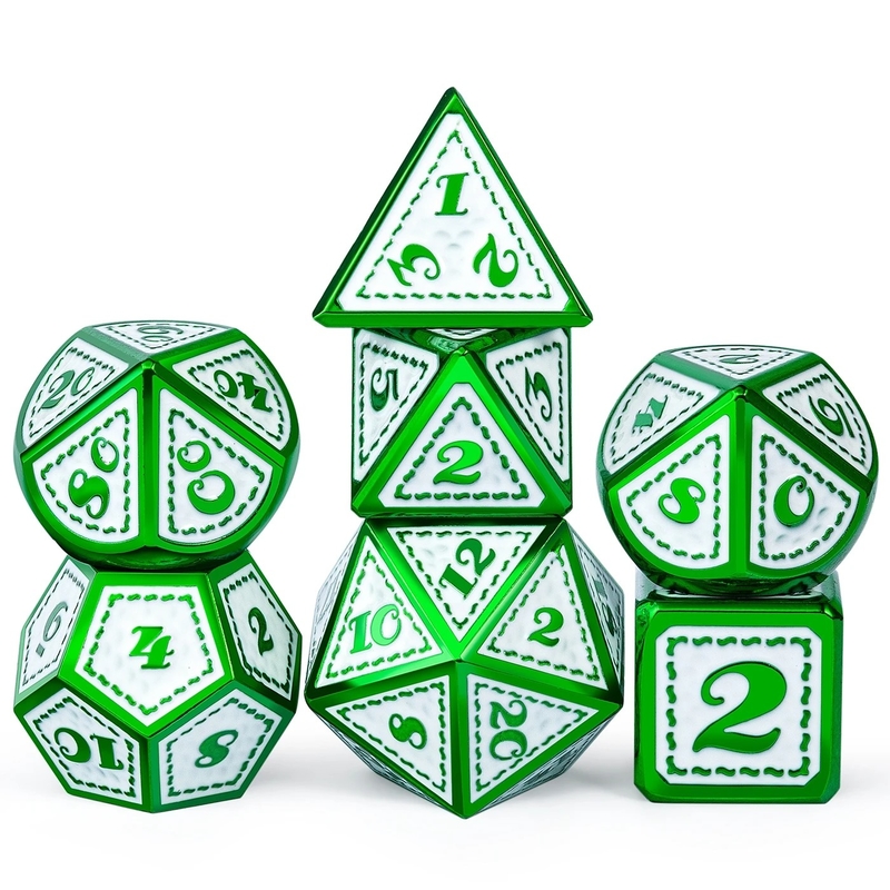 グリーンドラゴンスケール メタルダイスセット 多面的なボードゲーム ドラゴンとダンジョン#Dnd#Coc
