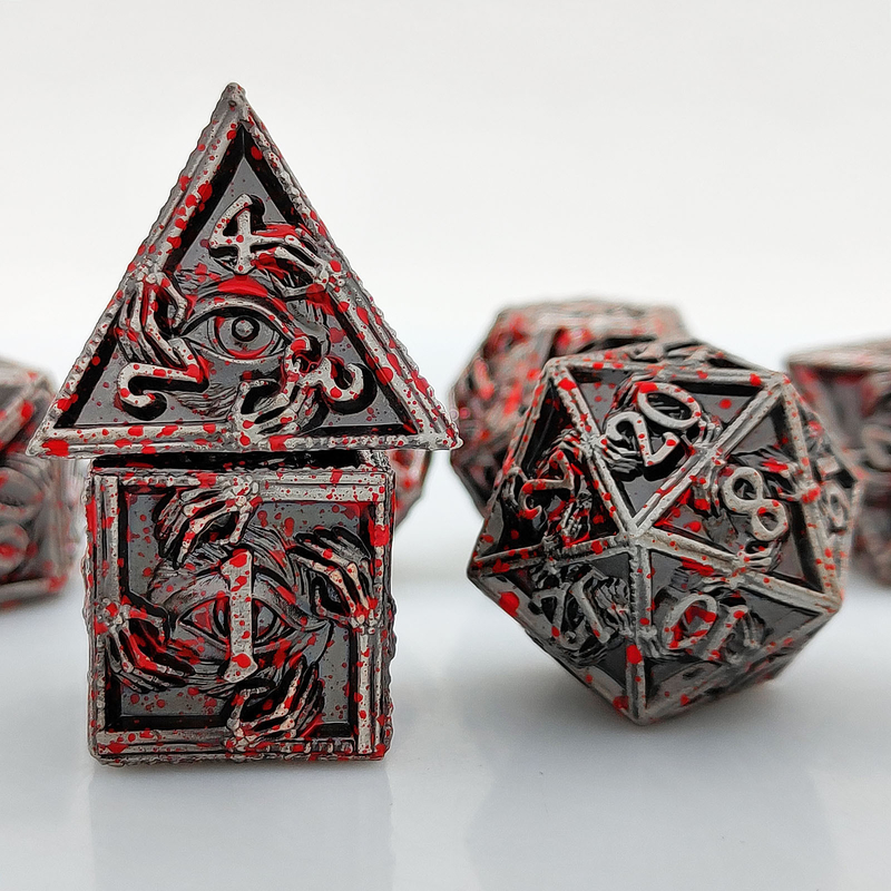 豪華な金属 多面体ダイス 8アクティブカラー TRPG ダンジョンとドラゴン Dnd メタルダイスセット